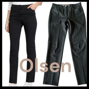 Olsen Europe Black Mona High Waist Tapered Leg Ankle Jeans (S/6)